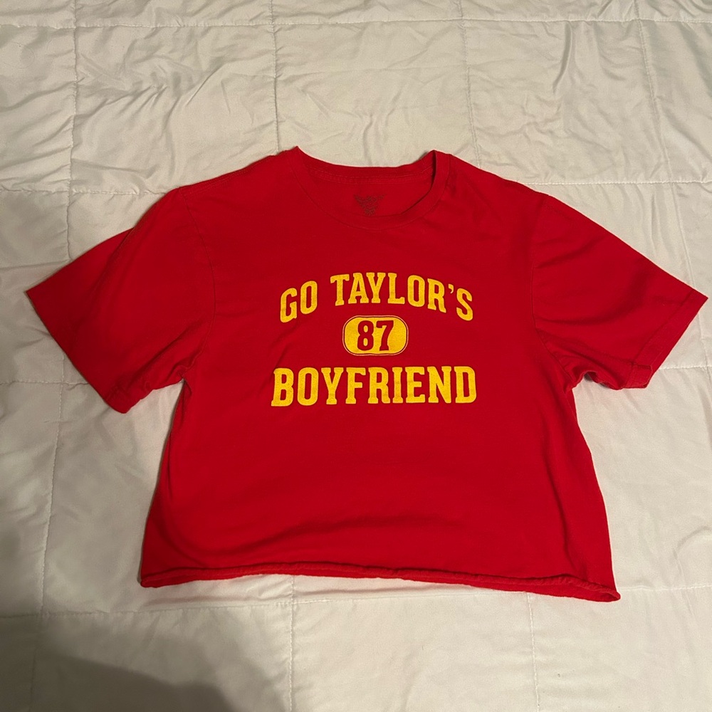 Vibrant Red Graphic Crop Top